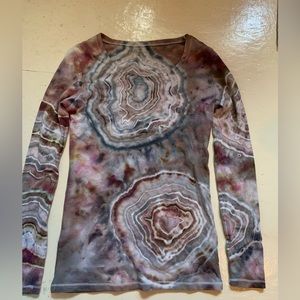 Long sleeve tie dye purple shirt